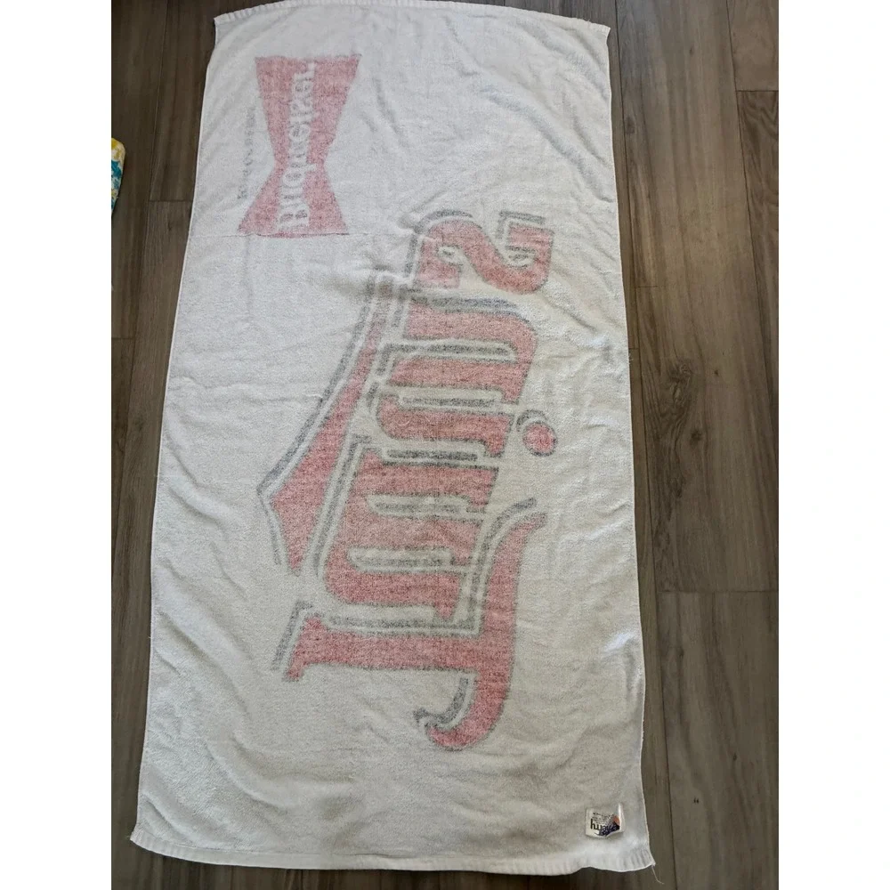 Vintage‎ Minnesota Twins Budweiser Beach Towel Sherry Mfg Co MLB Beer White Red